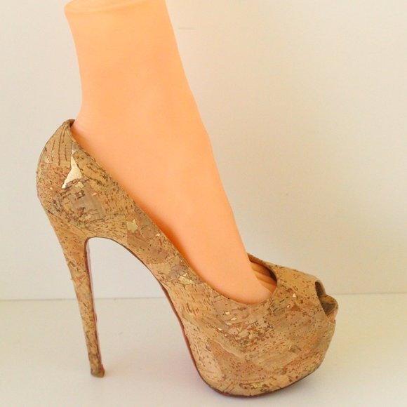 Christian Louboutin Brown Highness Cork Platform - Picture 3 of 15